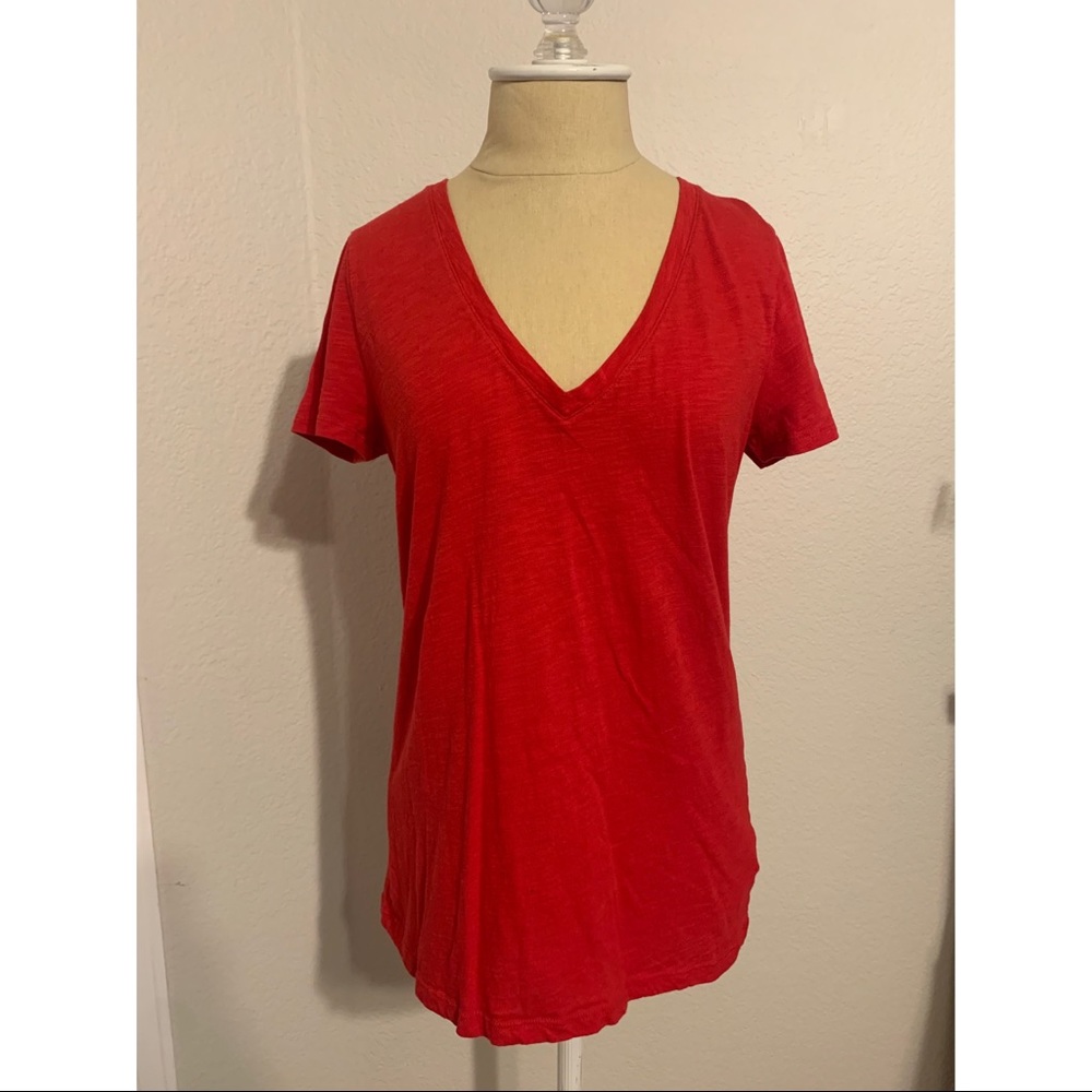 Heathered Red V-Neck Tee